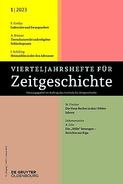 Vierteljahrshefte für Zeitgeschichte Cover Heft Januar 2023