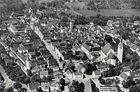 Historische Luftaufnahme der Stadt Mindelheim